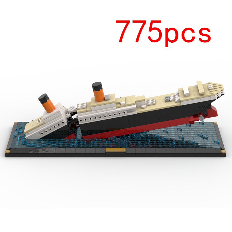 Titanic Model Micro Buildings Blocks Boat Cruise Ship Sinking Shipwreck Creative Diamond Construction Expert Toys Adults Gifts alx