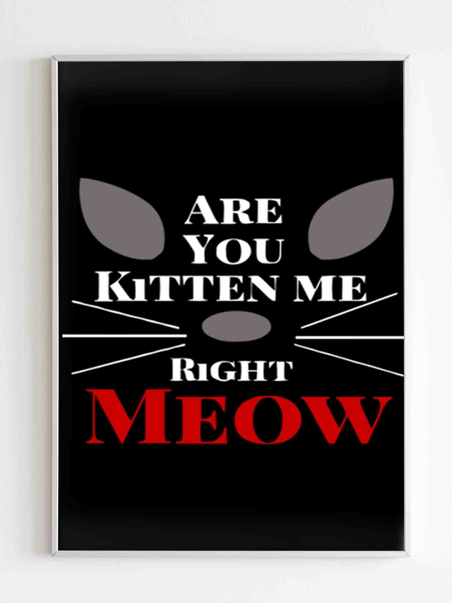 Are You Kitten Me Right Meow Nine Poster