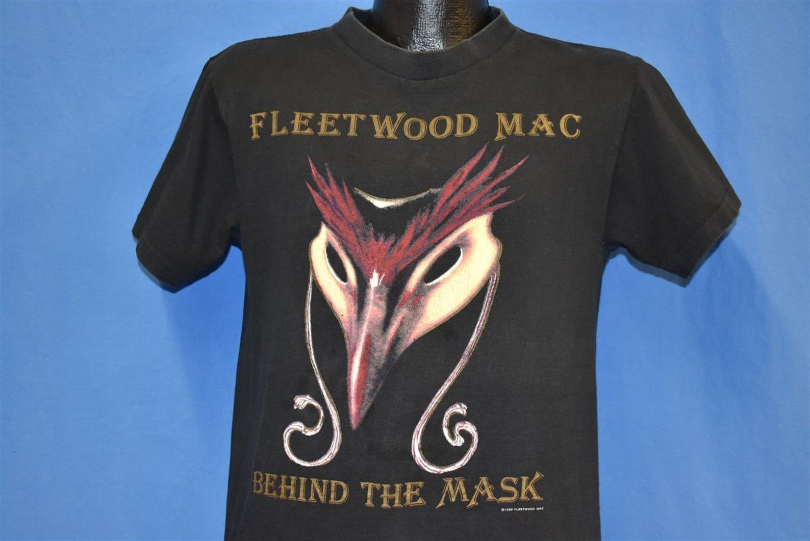 90S Fleetwood Mac Behind The Mask Tour 1990 Black T-Shirt