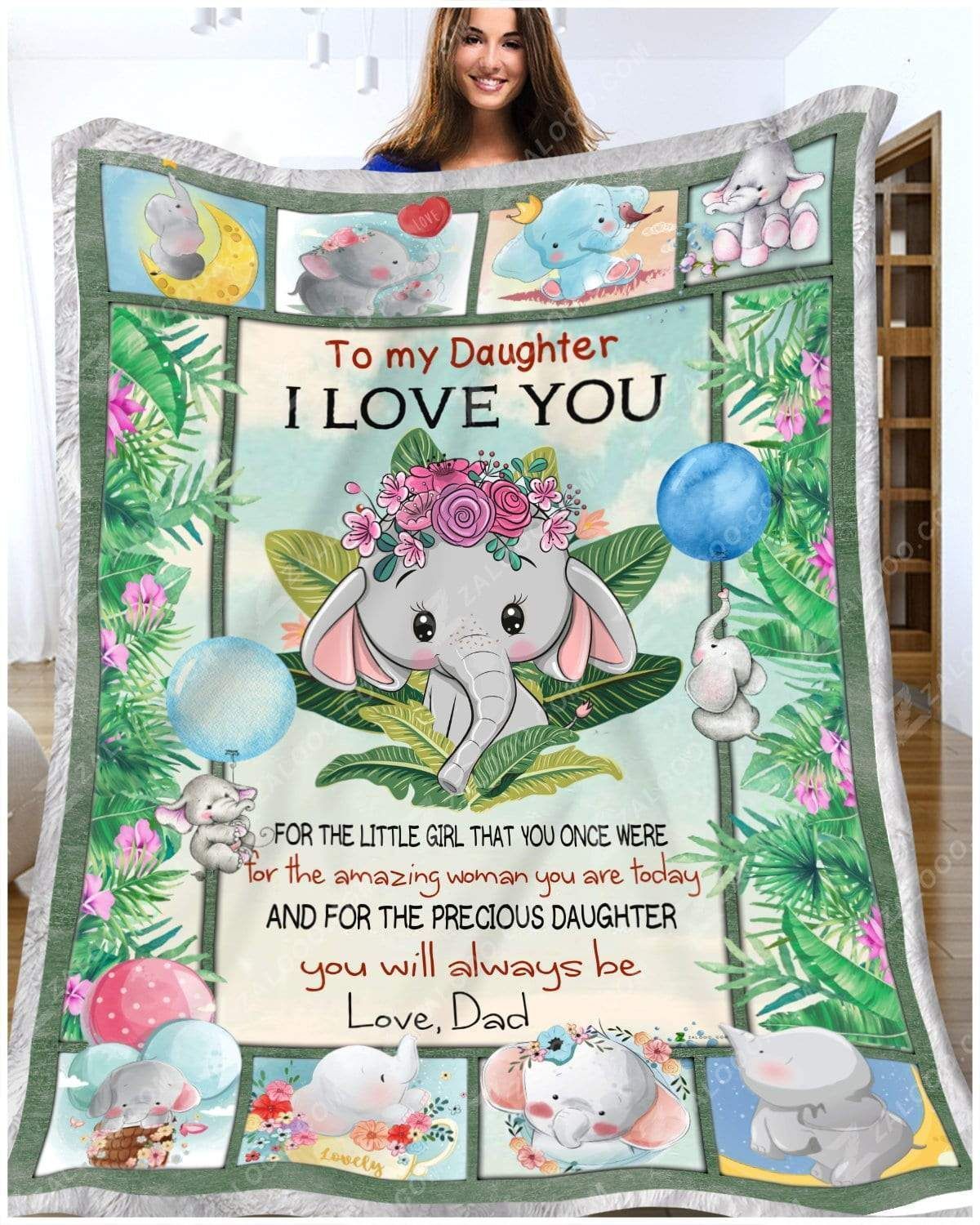 Blanket – Elephant – To My Daughter – You Will Always Be – Love Dad Family Gift Ideas Cozy Gift Fleece Blanket, Sherpa Blanket, Custom Blankets, Picnic Blanket, 3d Print Blanket, Blanket Sofa Bed