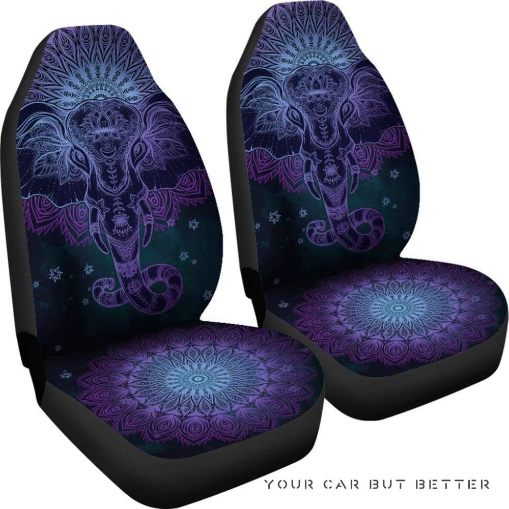 Purple Mandala Elephant Car Seat Covers 232205