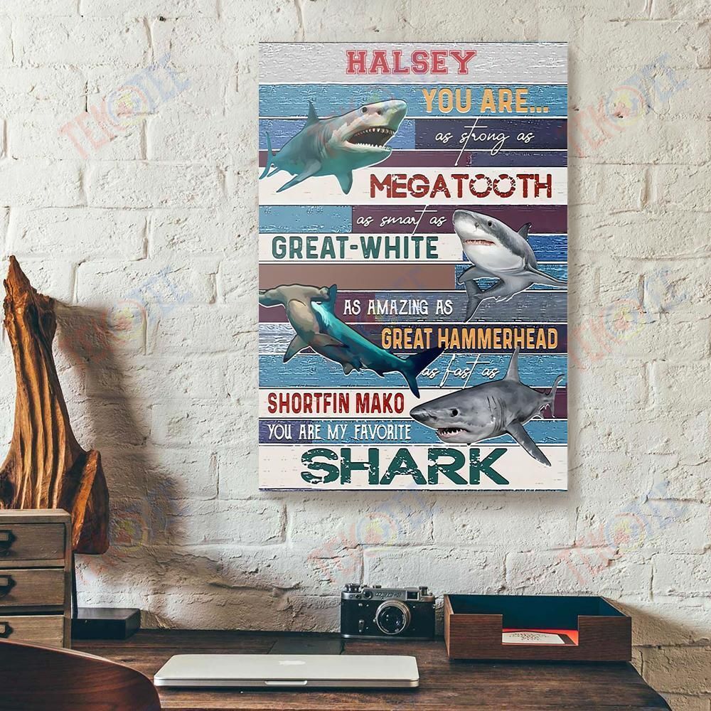 Best Canvas Prints You Are My Favorite Shark Personalized Name Vertical Canvas Wall Art Delightful Canvas Wall Decor