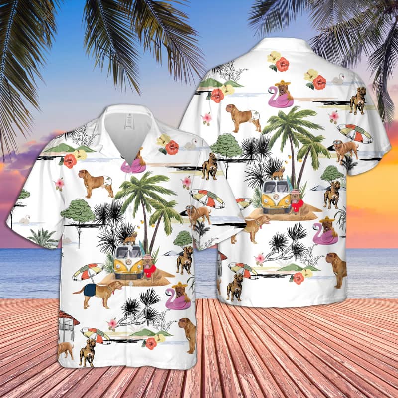 Unisex Dogue De Bordeaux Beach Hawaiian Shirt