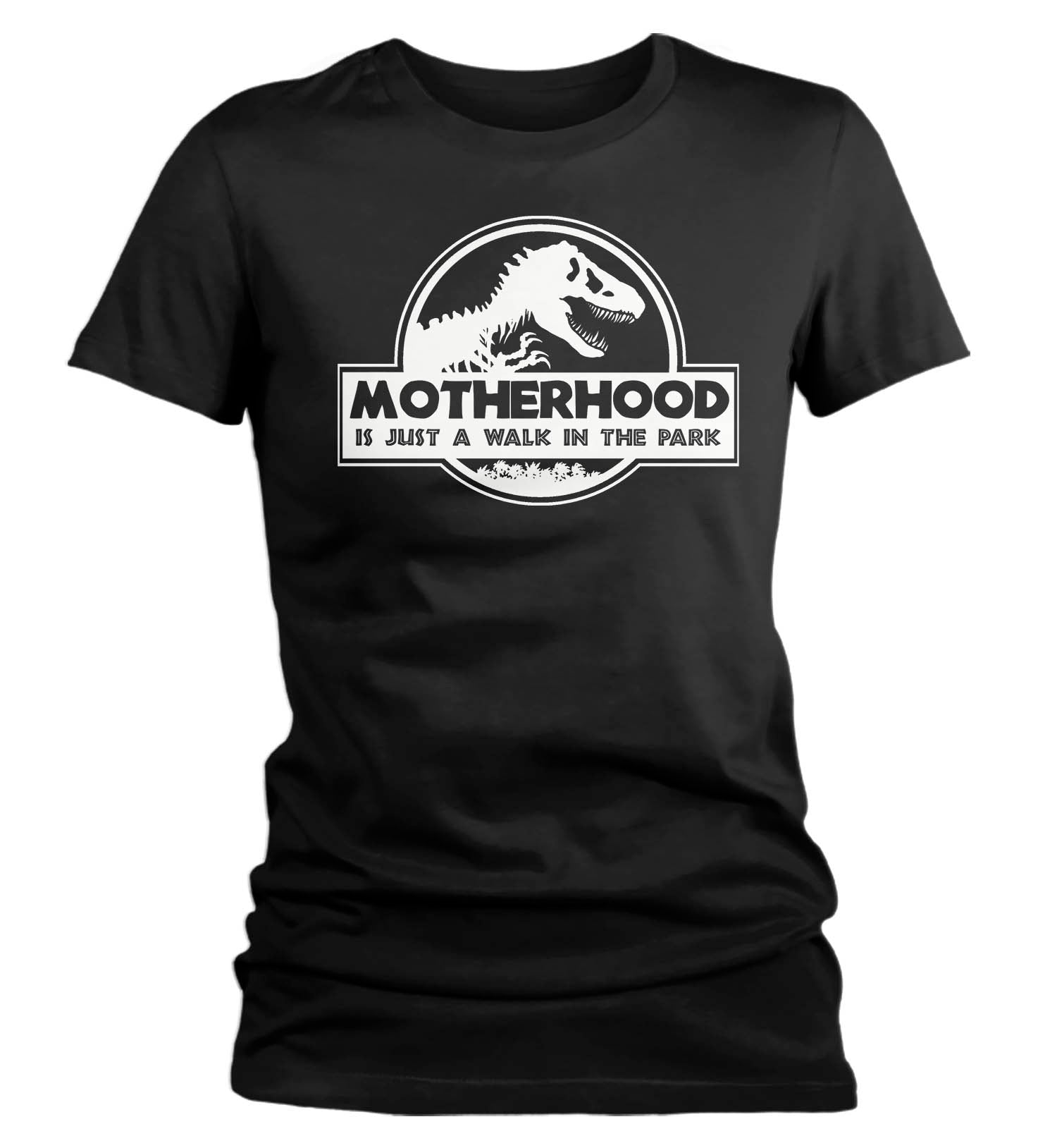 Women’S Funny Mom T Shirt Mother’S Day Gift Motherhood Walk In The Park Shirt Dinosaur Shirt T Rex Shirt Ladies V Neck