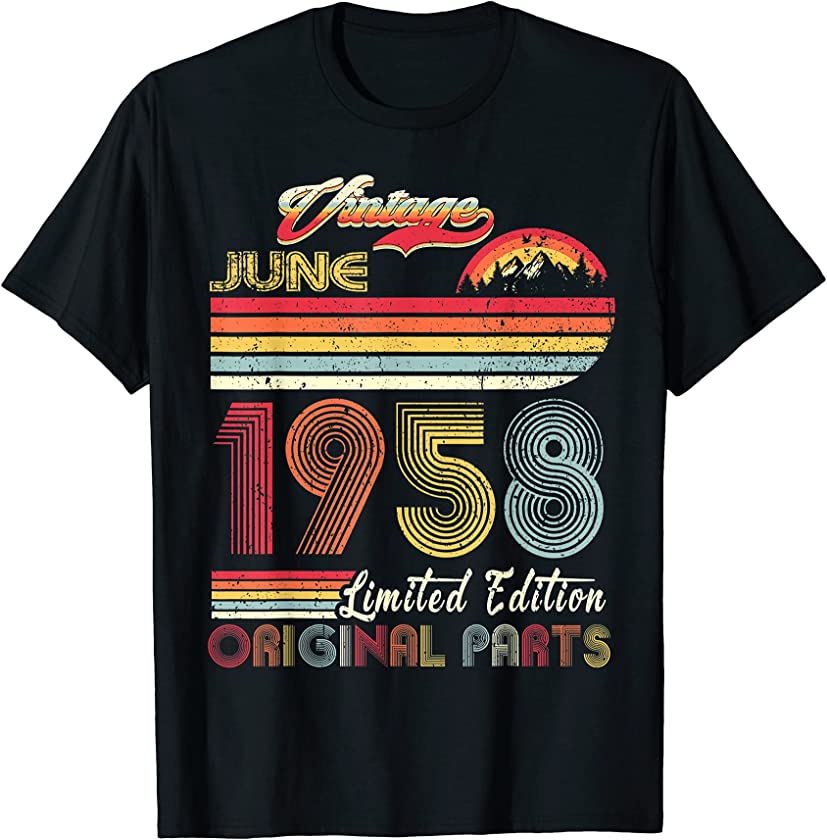 63 Year Old Retro Vintage June 1958 Funny 63rd Birthday T-Shirt