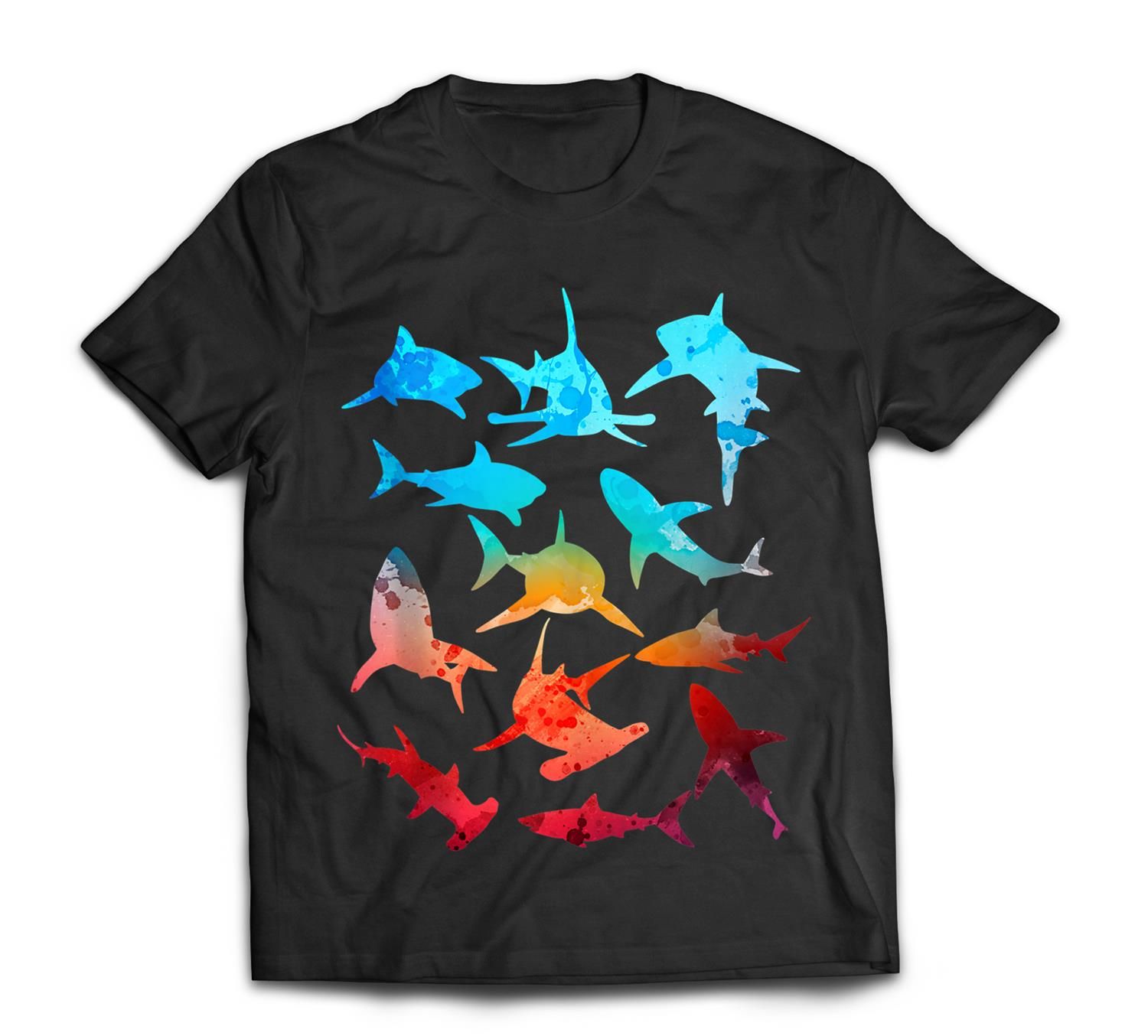 Shark Beach Scuba Diver Snorkeling Lover Gift Vintage Sunset T-Shirt