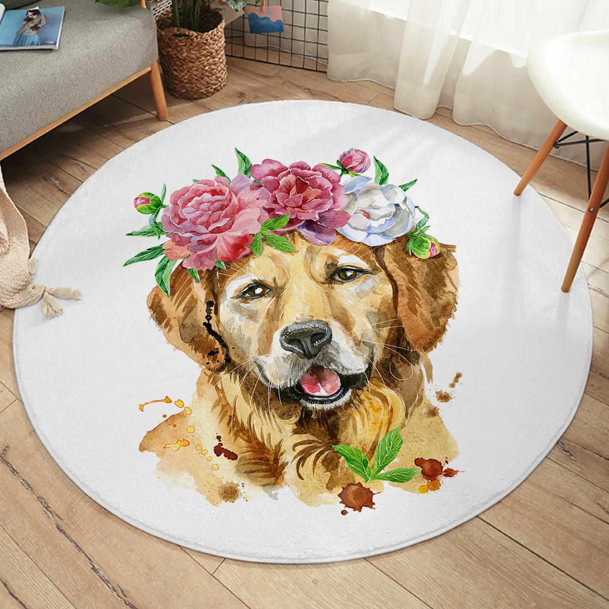 Pretty Doggo SW2488 Round Rug