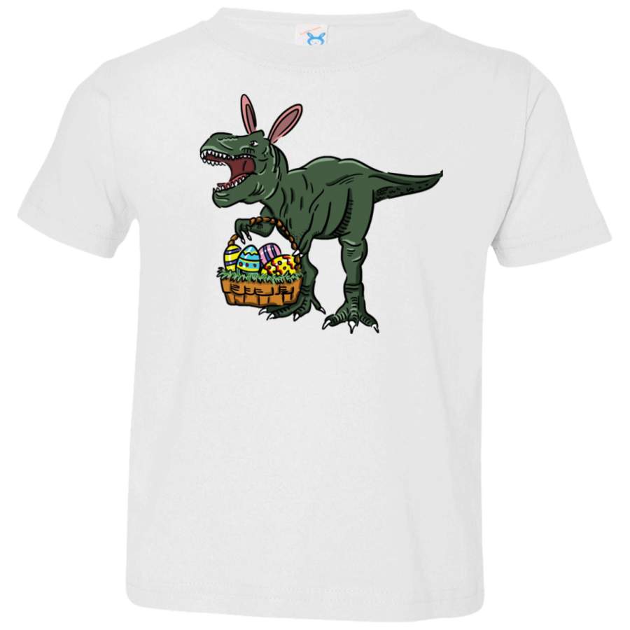 AGR Easter t-shirt dinosaur in bunny ears. Easter egg basket, Easter T-Shirt, Happy Family Easter Tee Gift Idea Toddler Jersey T-Shirt