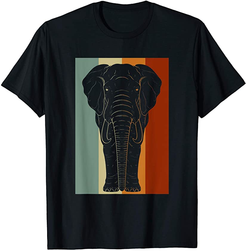 Africa Savanna Safari Zoo Animal Kids Retro Elephant T-Shirt