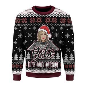 Bébé It’s Cold Outside Ugly Christmas Sweater | Unisex | Full Size | Adult | Colorful | US3520