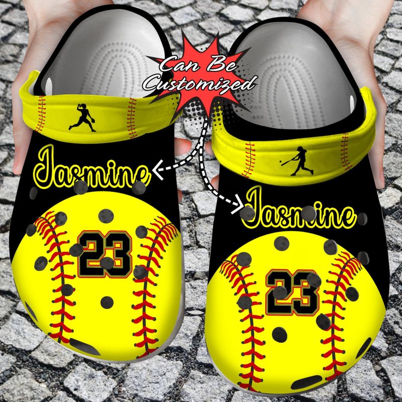 Custom Name Number Softball Clog Shoes Custom