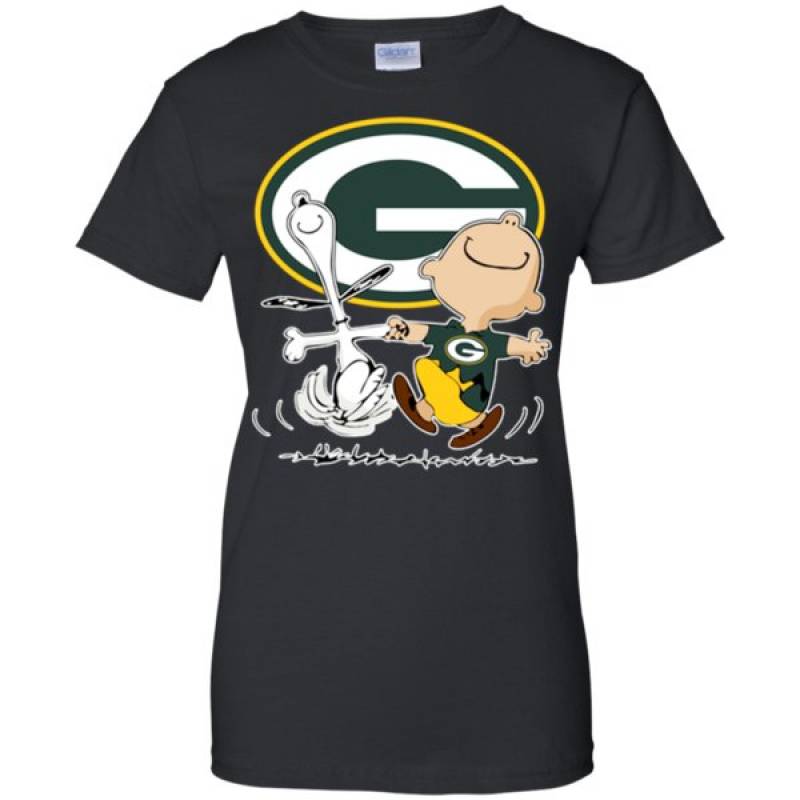 High Quality Charlie Brown & Snoopy Green Bay Packers Ladies Shirt