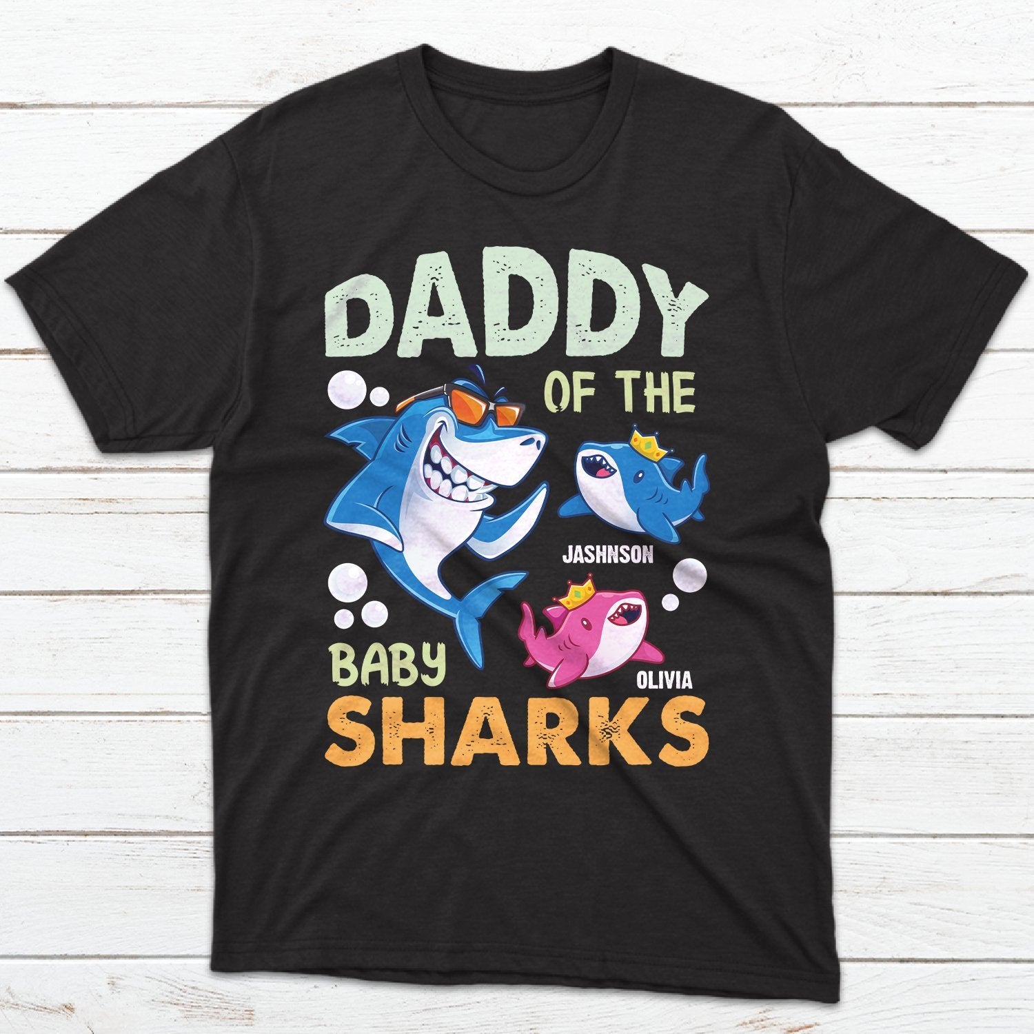 Daddy Of The Baby Sharks Customizable Shirt