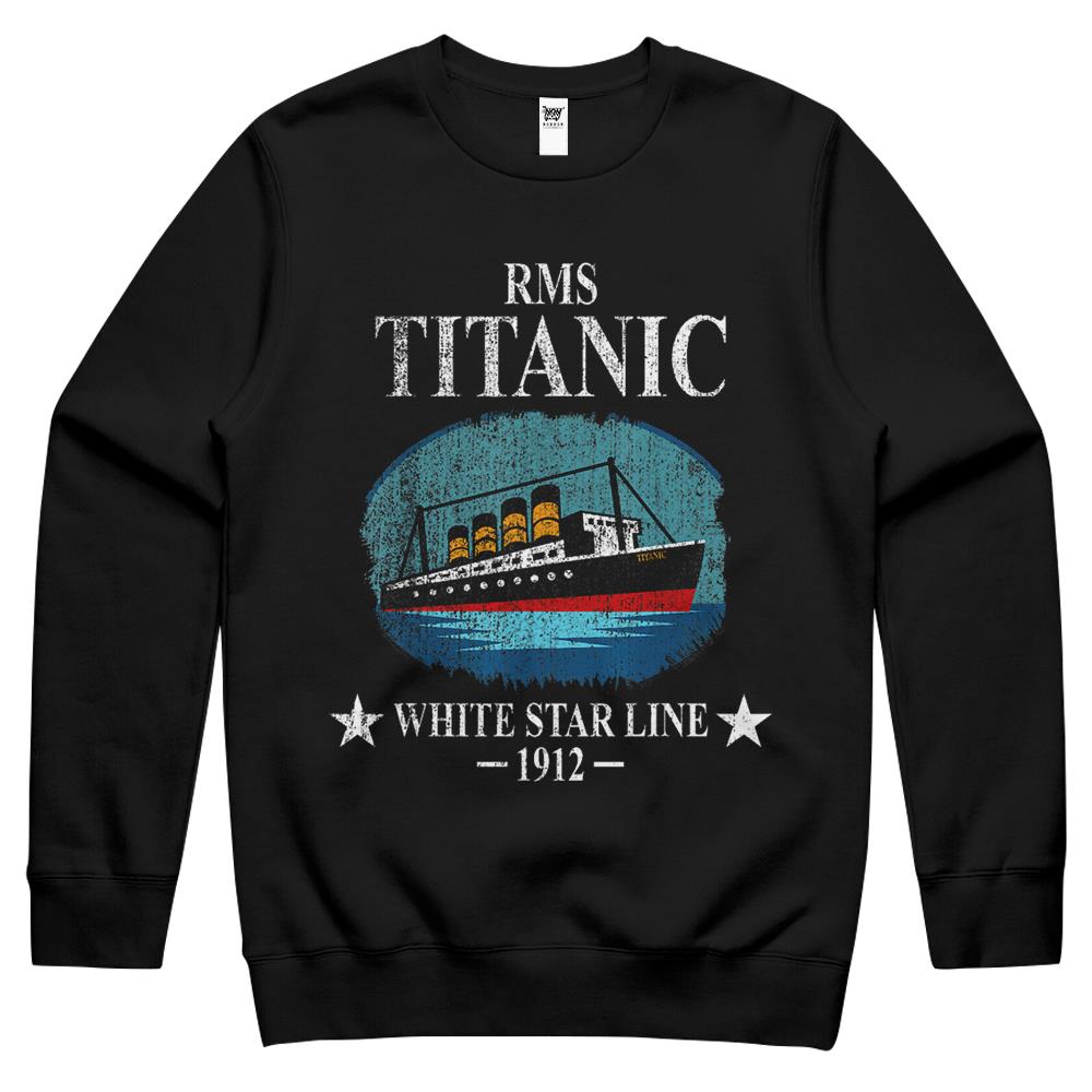 Rms Titanic White Star Line Cruise Ship Retro Vintage Crewneck Sweatshirt