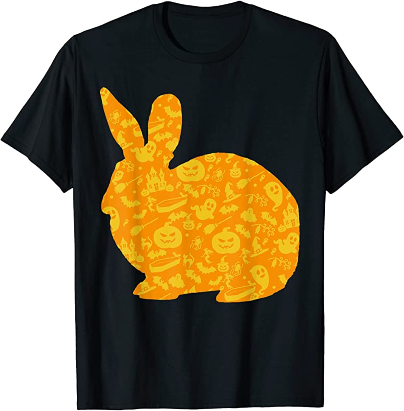 Rabbit Bunny Halloween Party Pumpkin Pattern Gift T-Shirt