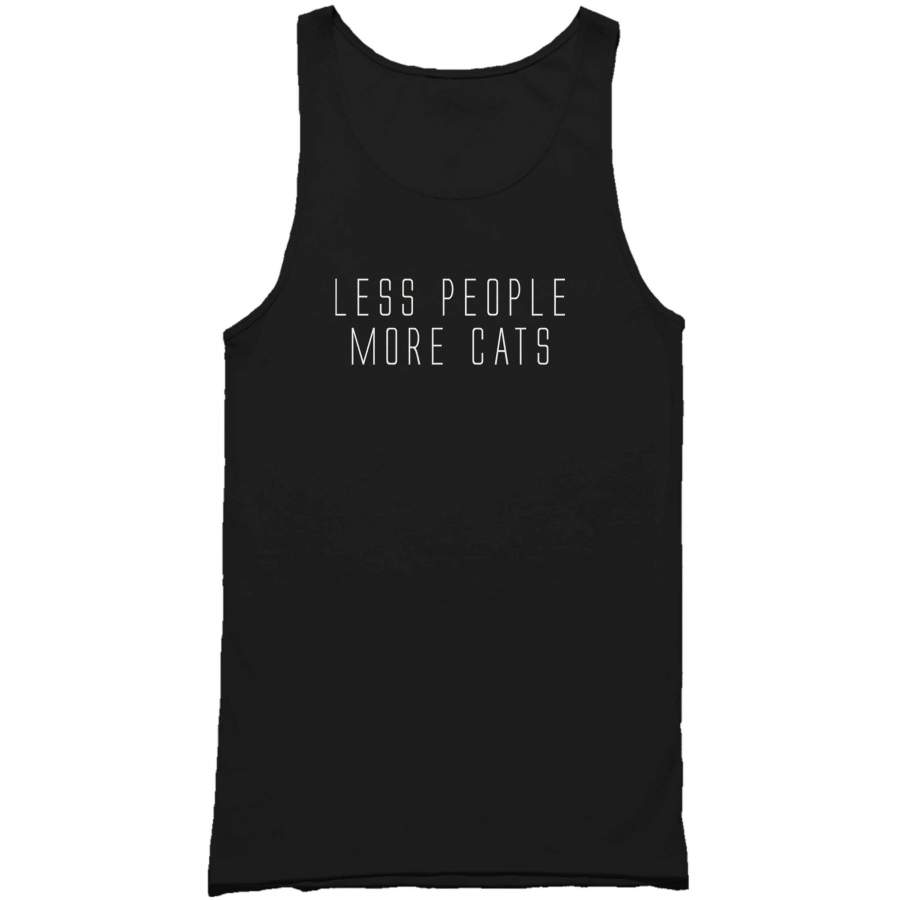 Less People More Cats Funny Cat Animal Lover Kitten Owner Man’s Tank Top Mens