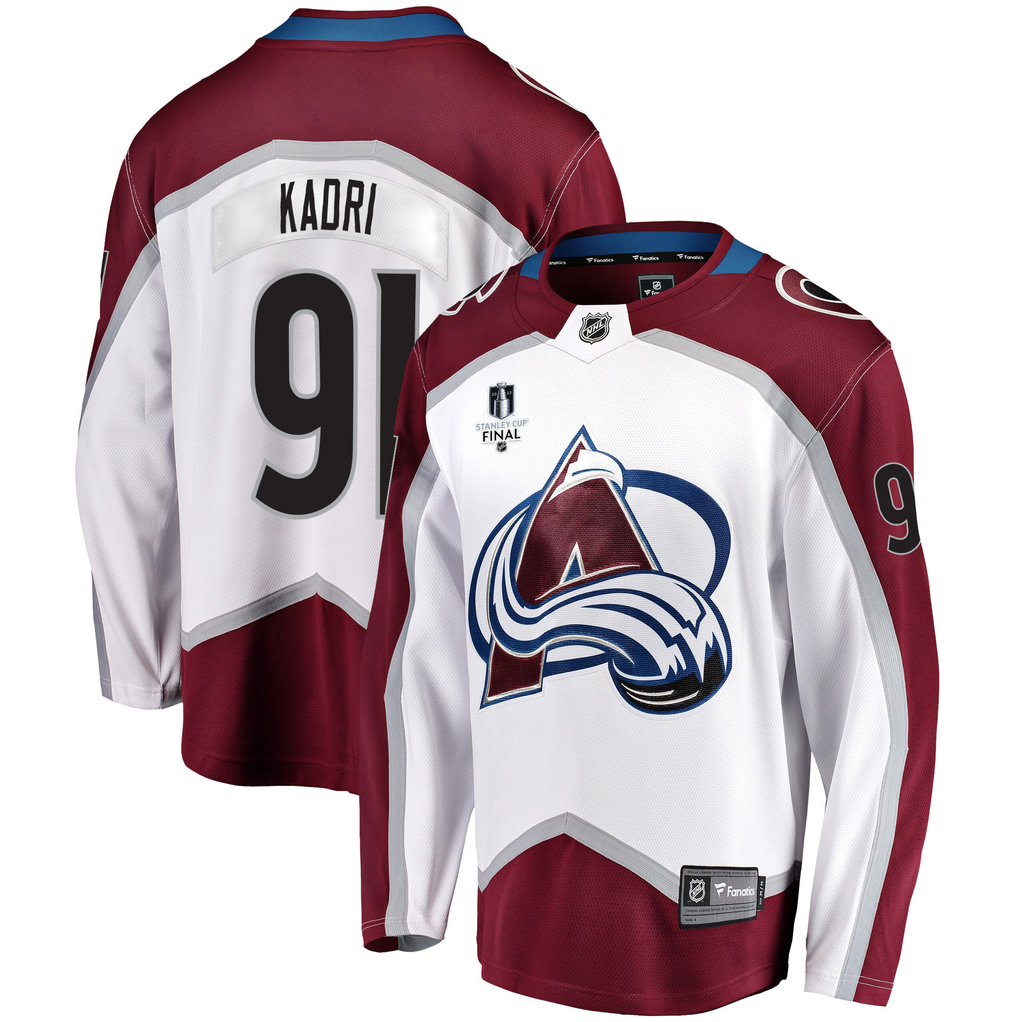 Colorado Avalanche Nazem Kadri 91 Away 2022 Stanley Cup Final Breakaway Men Jersey – White