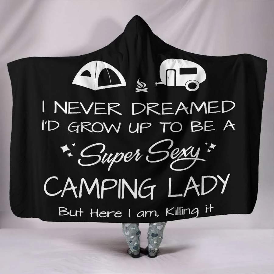 Wozoro Hooded Blanket Camping Super Sexy Camping Lady Adult, Youth Size