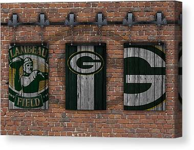 Green Bay Packers Brick Wall Joe Hamilton Canvas Print