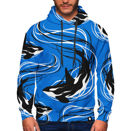 Lines Killer Whales Hoodie