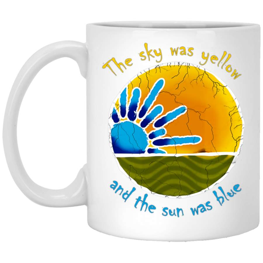 Sky Was Yellow Sun Was Blue – Scarlet Begonias Inspired Cotton (light) White Mug