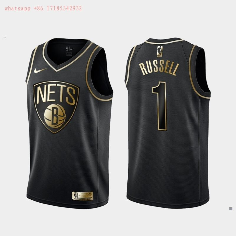 Brooklyn Nets Dangelo Russell #1 NBA New Arrival Golden Brandedition Black Jersey