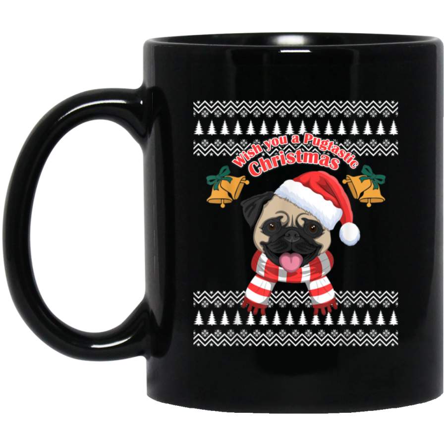 Ugly christmas sweater with cute Christmas pug 11 oz 15 oz Mug