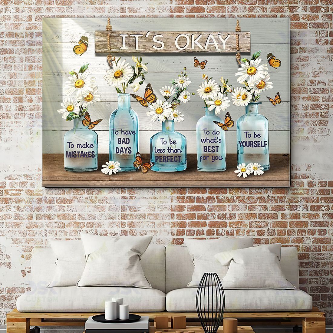 Butterfly – Canvas Wall Art Home Decor It’S Okay 2 [Id1-P]