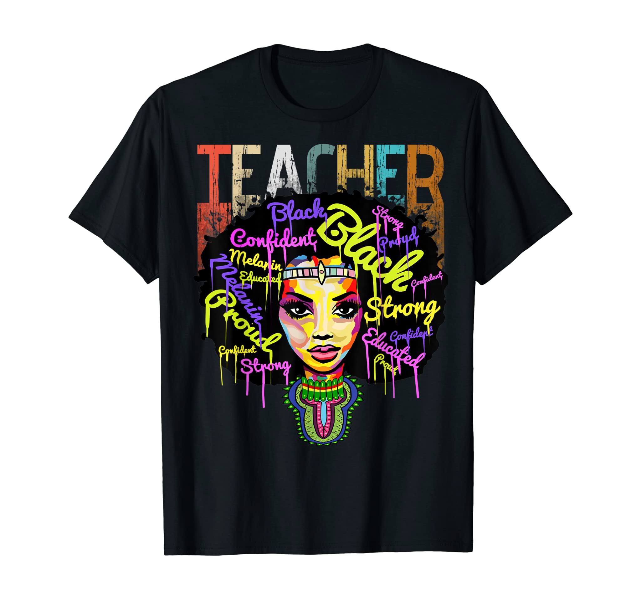 African American Black History Teacher Shirts Women Dashiki T-Shirt