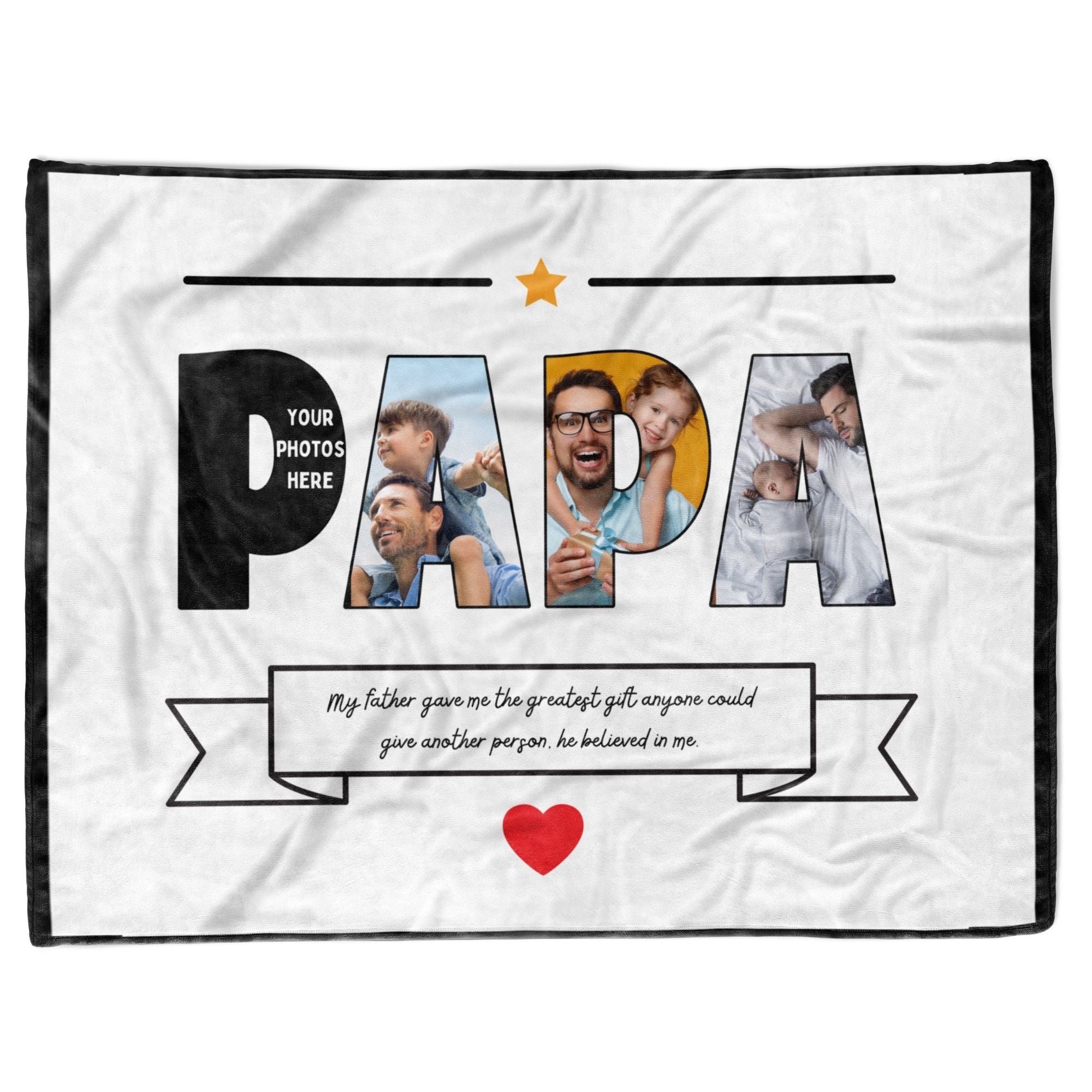 Custom Papa Photo Blanket