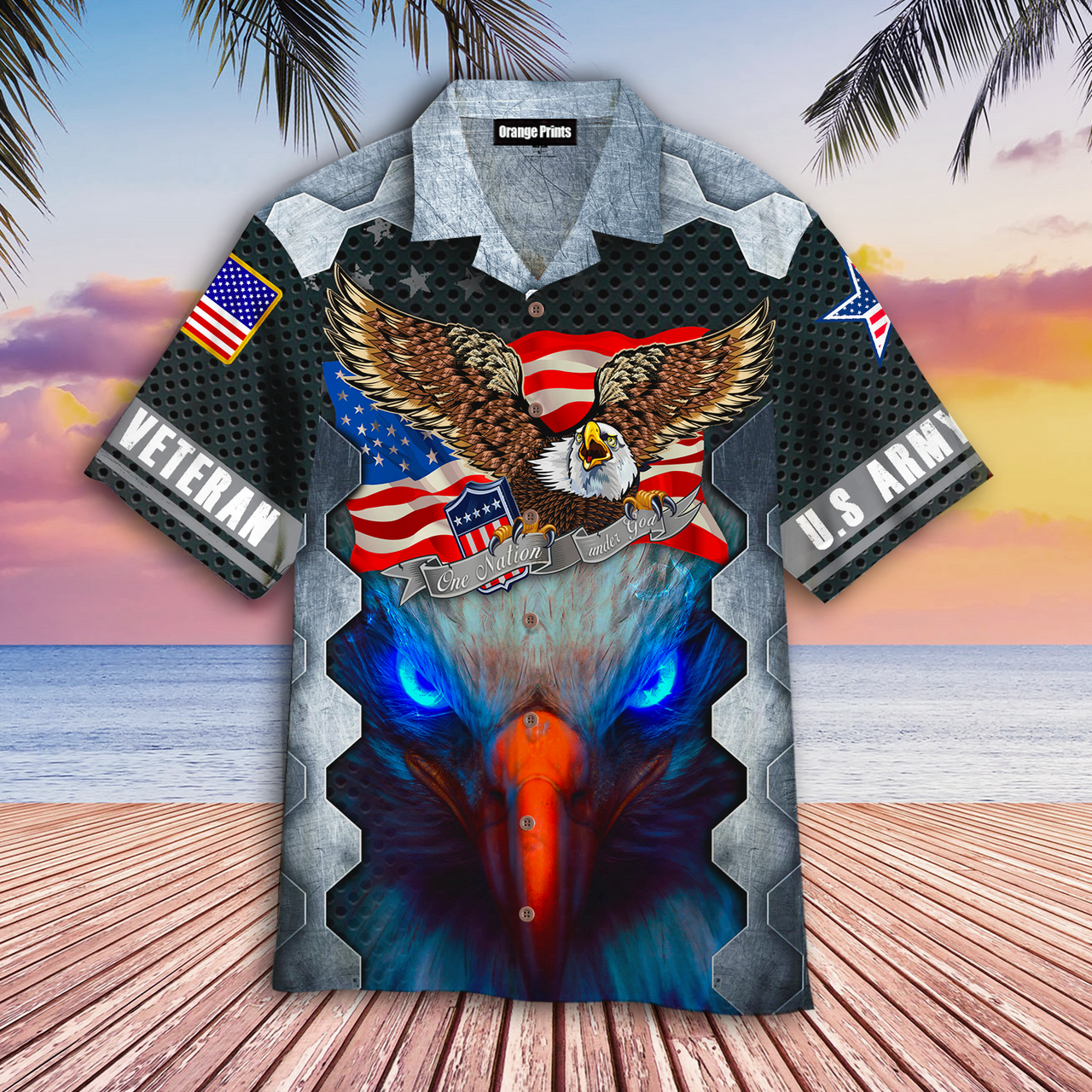 Amazing Patriot Eagle Us Army Veteran Hawaiian Shirt | For Men & Women | Hw1654