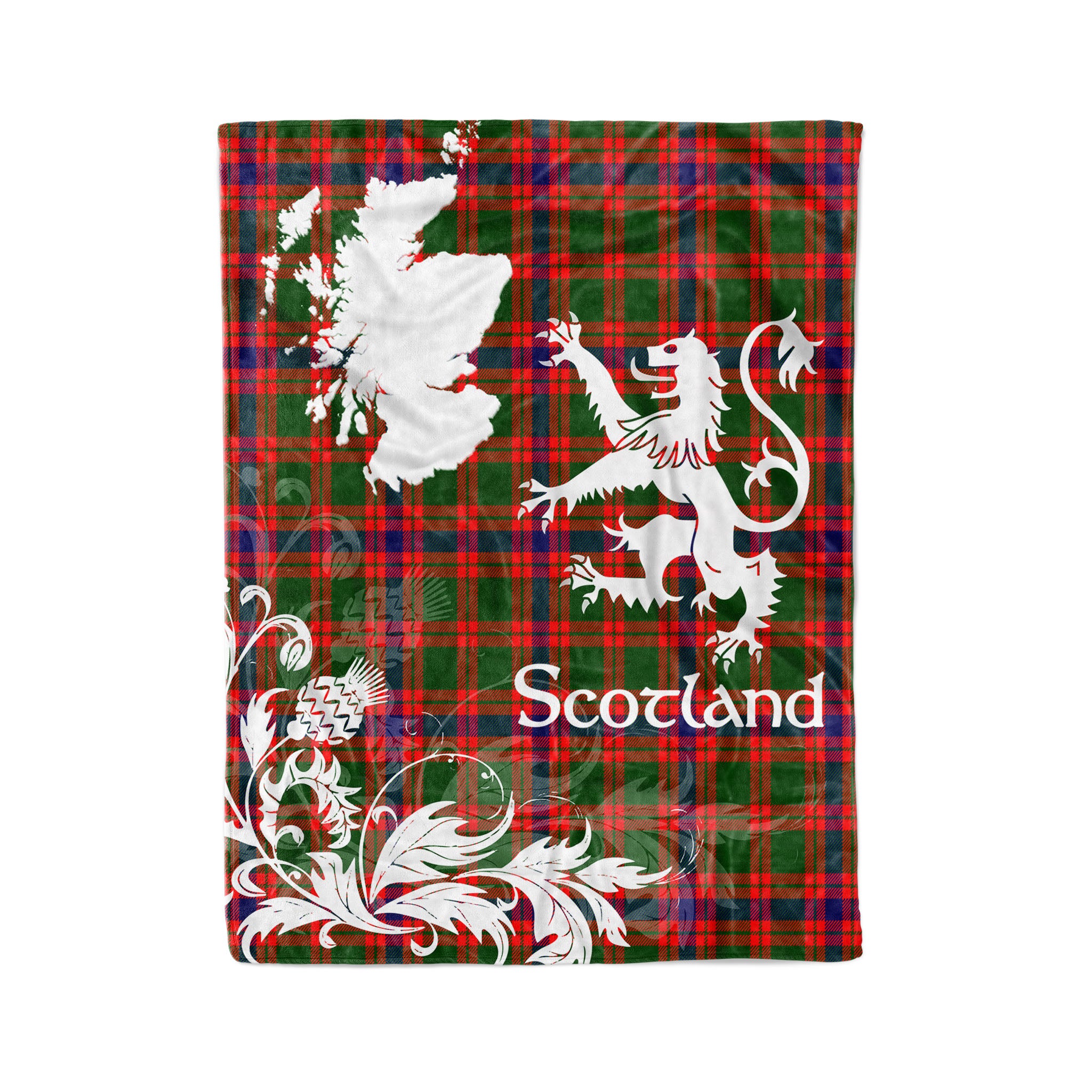 Tartan Plaid Fleece Blanket Tartan Blanket Thistle And Lion Scottish Clan Skene Plaid Blanket