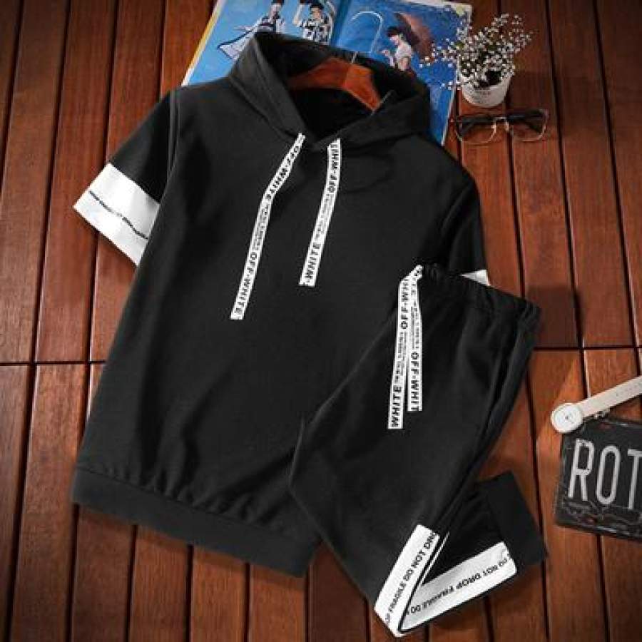 Summer Hood Men Clothing Set Hoodies Sweatshirt Shorts Tracksuit Men Hombre pieces set