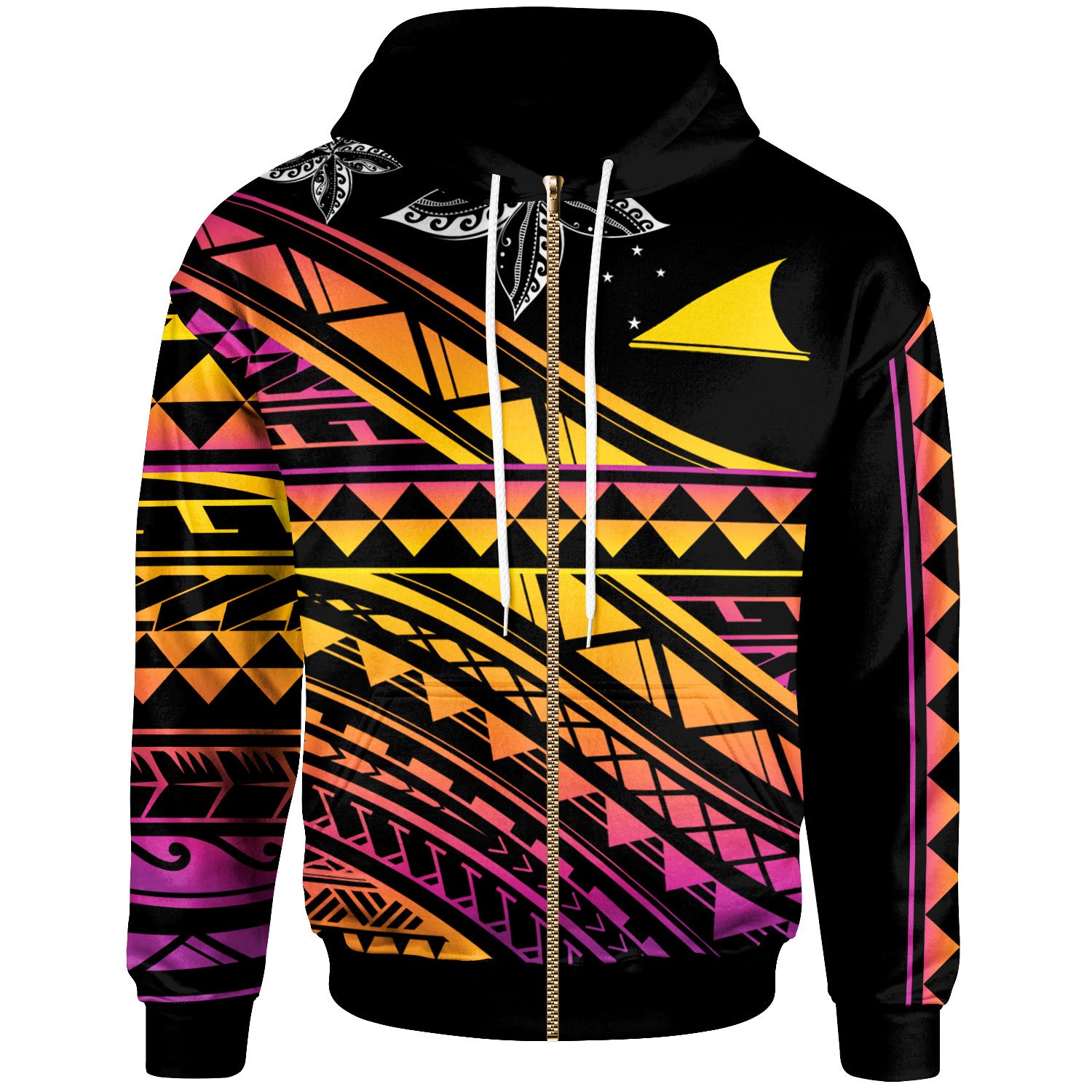 Tokelau – Custom Personalised Zip Hoodie – Special Polynesian Ornaments – BN20