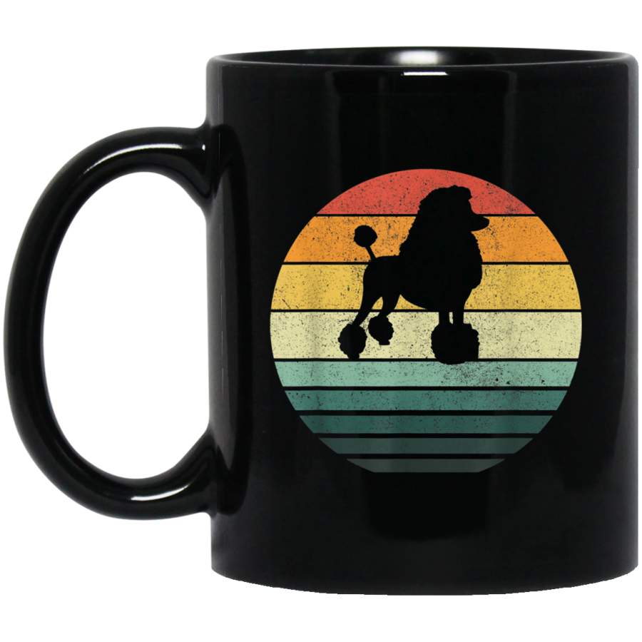 Poodle dog breed Sunset Retro Vintage 70s for Dog mom dad Mug