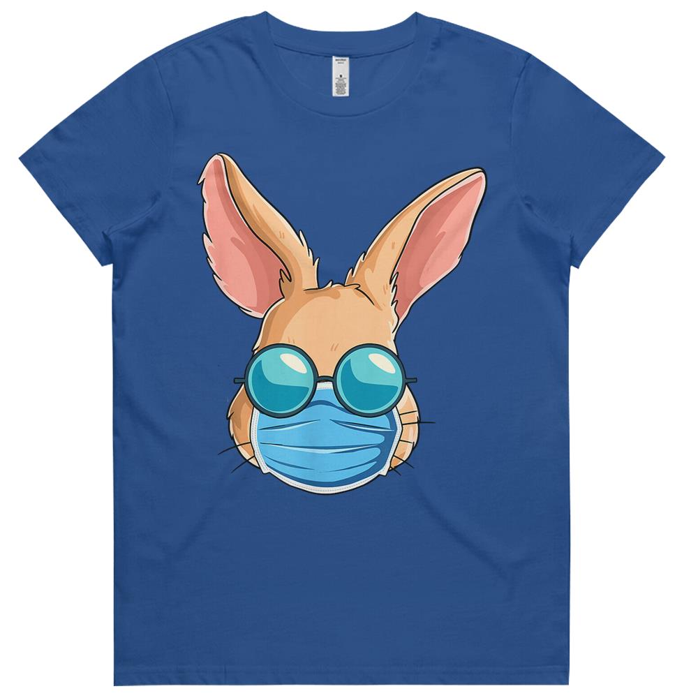 Bunny In A Mask Easter Day 2021 Eggs Hunt Gift Womens Tshirts