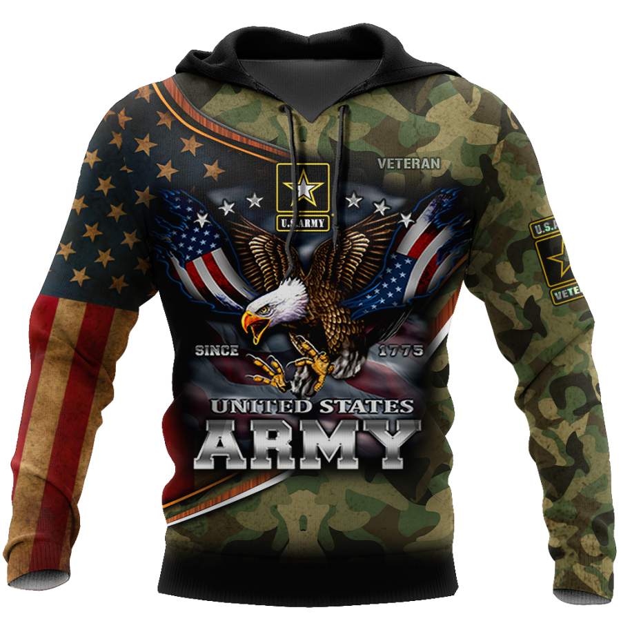 US Army Hoodie Since 1775 Eagle With American Flag Wings