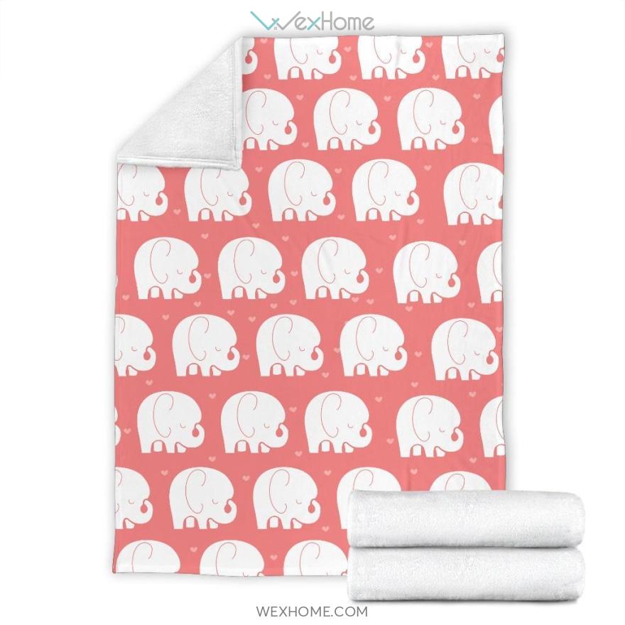 Cute Elephant Patterns Premium Blanket