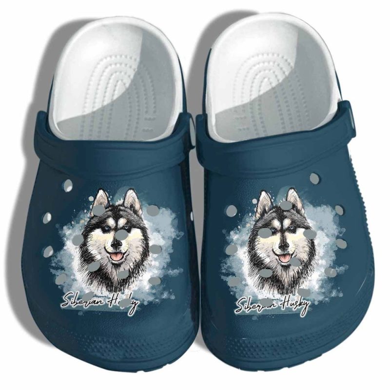 Siberian Husky Gift For Lover Rubber clog Shoes Comfy Footwear