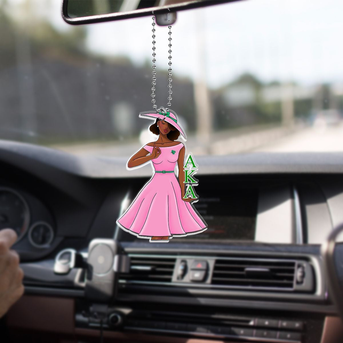 Wonderprint Ornament Alpha Kappa Alpha Girl Car Hanging Ornament Lt10