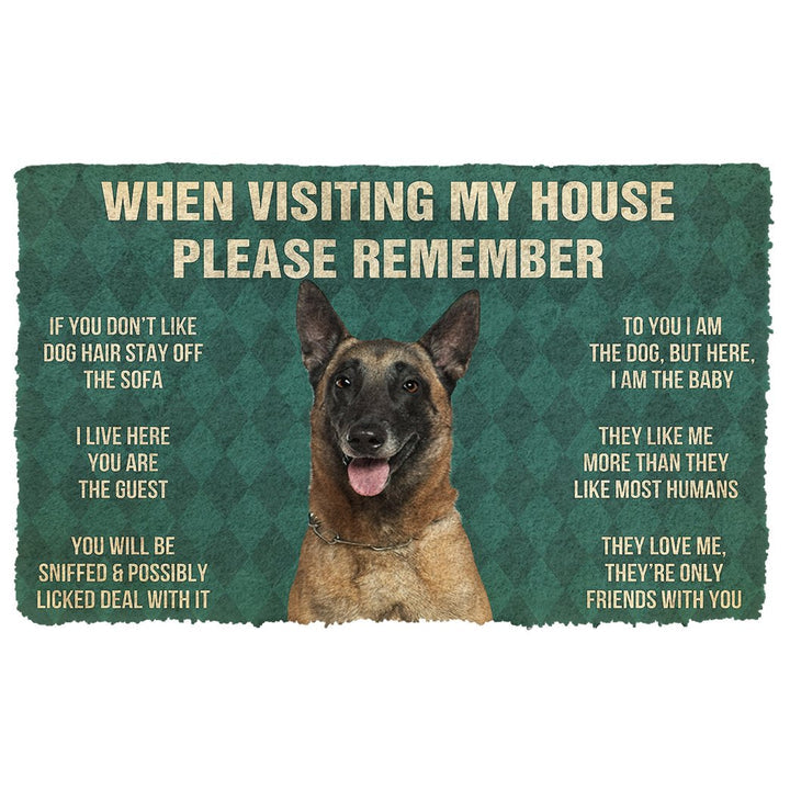 Waybackapparel Please Remember Belgian Shepherds House Rules Custom 3D Doormat