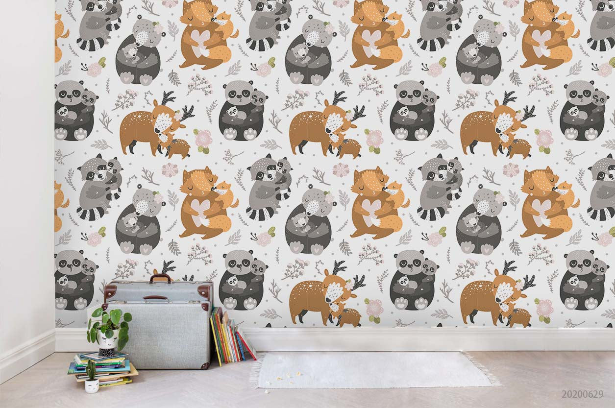 3D Cartoon Animal Pattern Wall Mural Wallpaper A337 Lqh