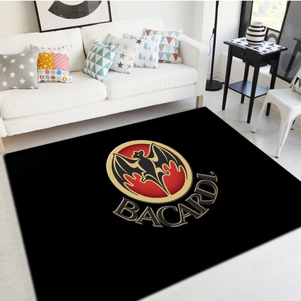 Bacardi rum Logo Area Rug, Living Room Bedroom Carpet, Floor Mat Home Decor