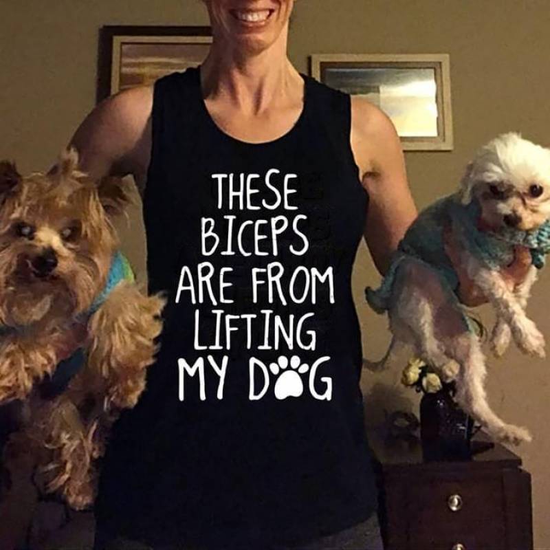 These Biceps Are From Lifting My Dog Best Gifts For Animals Lovers Black Tank Top S-2Xl