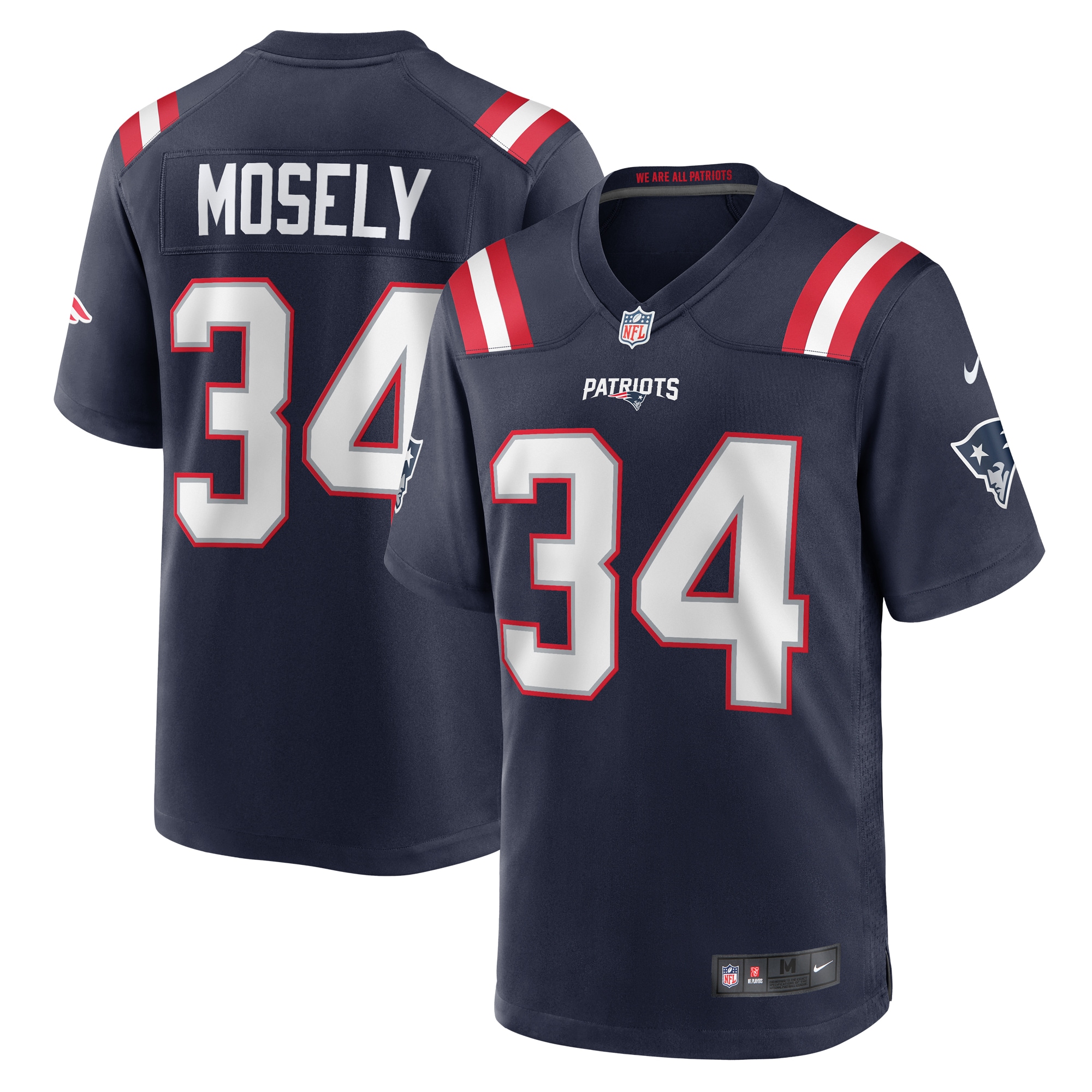 Men’s New England Patriots Quandre Mosely Navy Home Game Player Jersey