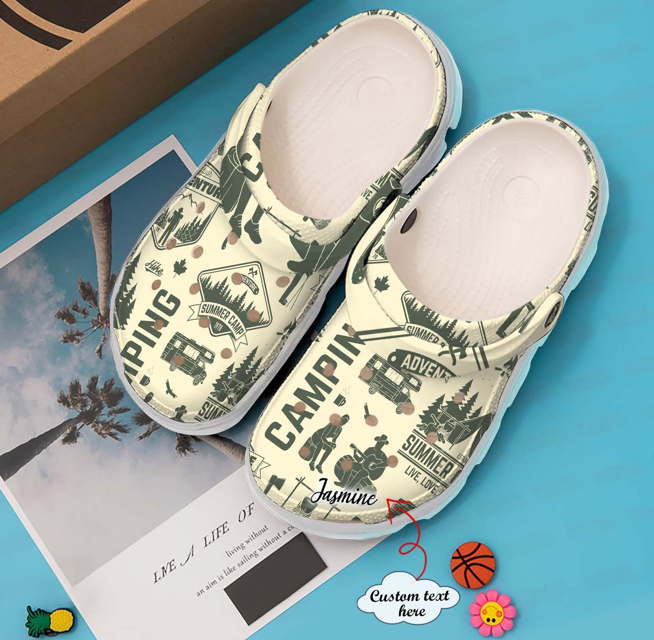 Camping Personalized Clog, Custom Name, Text, Color, Number Fashion Style For Women, Men, Kid, Print 3D Live Love Camp