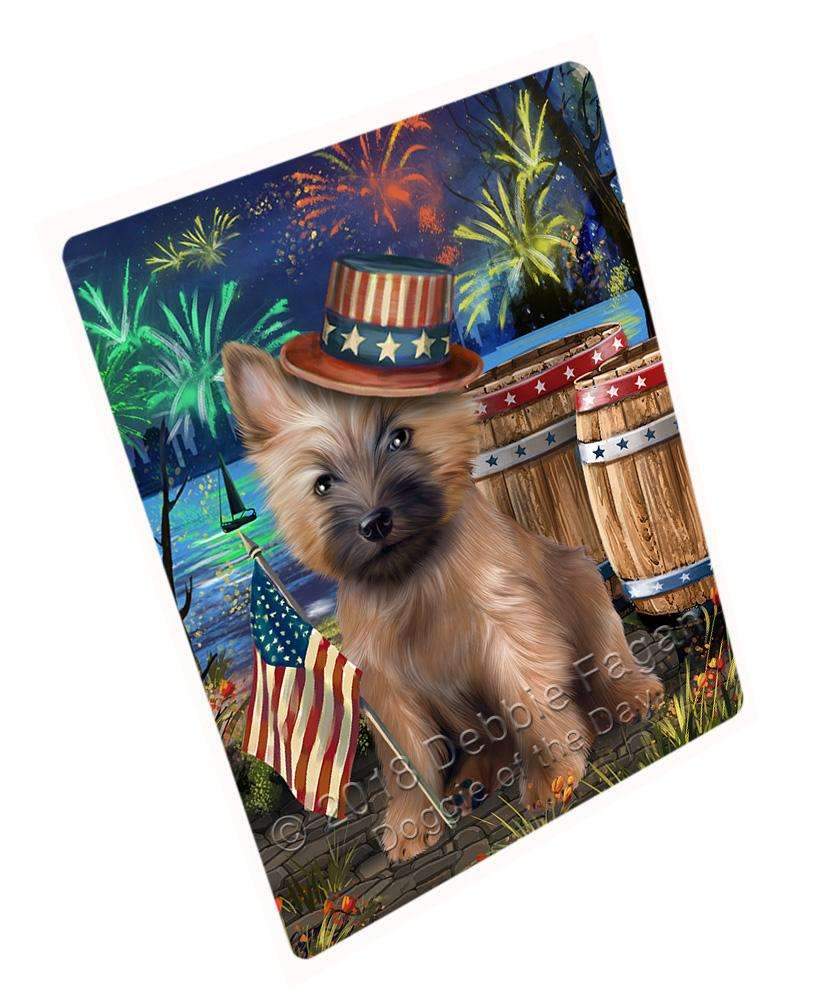 4Th Of July Independence Day Fireworks Cairn Terrier Dog At The Lake Blanket Blnkt74640