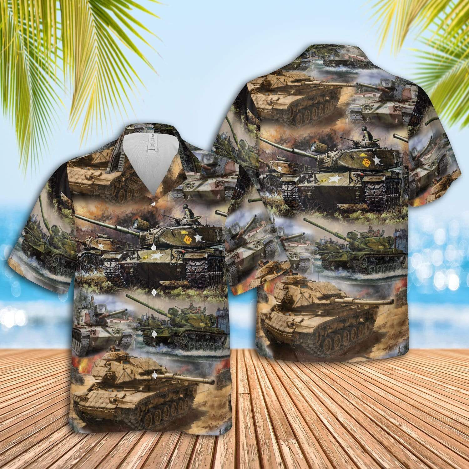 Amazing Us Army M60A1 Tank Unisex Hawaiian Shirts – Beach Shorts #250621H