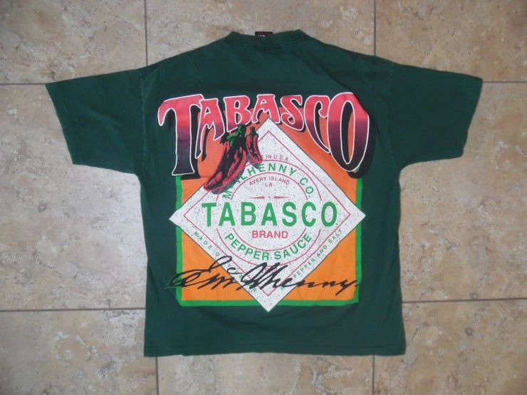 Vtg Tobasco Sauce Green Shirt