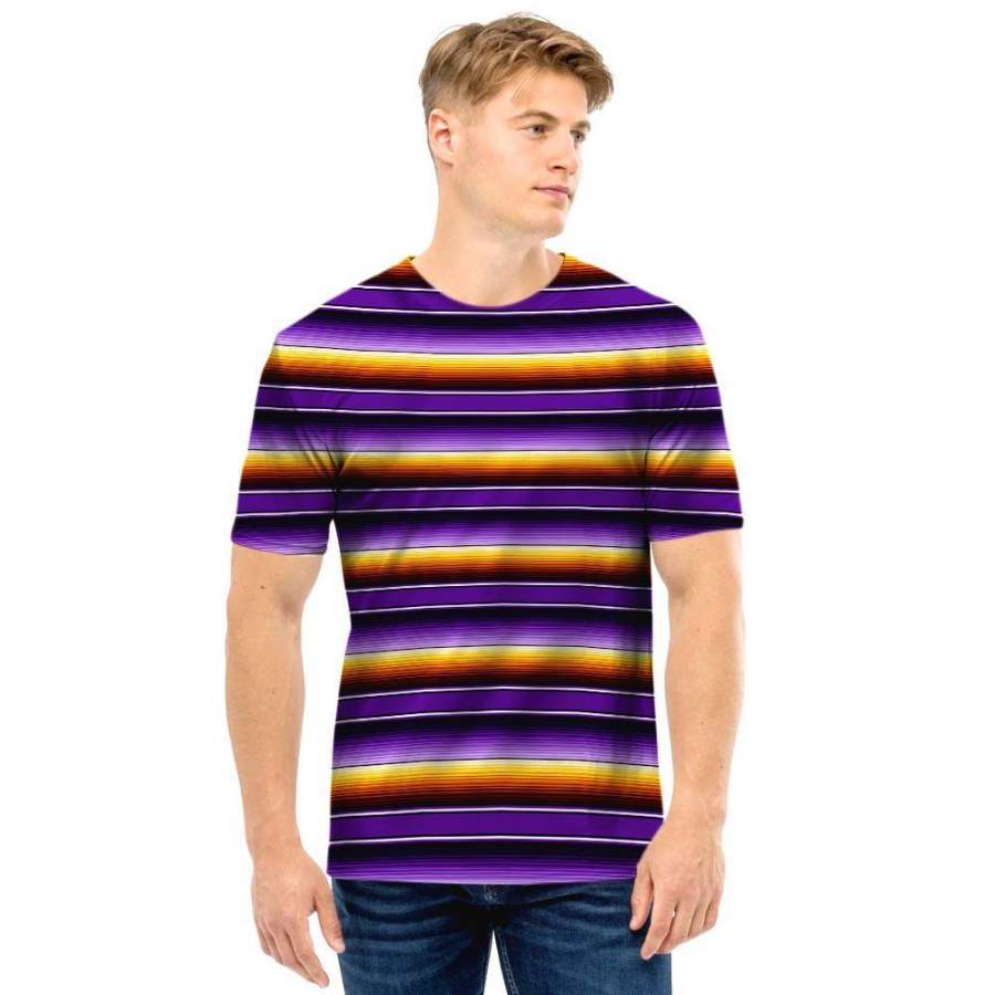 Yellow And Purple Mexican Baja Men T Shirt